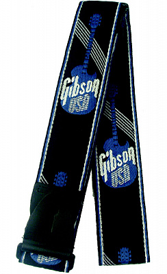РЕМЕНЬ GIBSON ASGG-800 WOVEN STYLE 2' STRAP W/GIBSON LOGO - STEEL BLUE